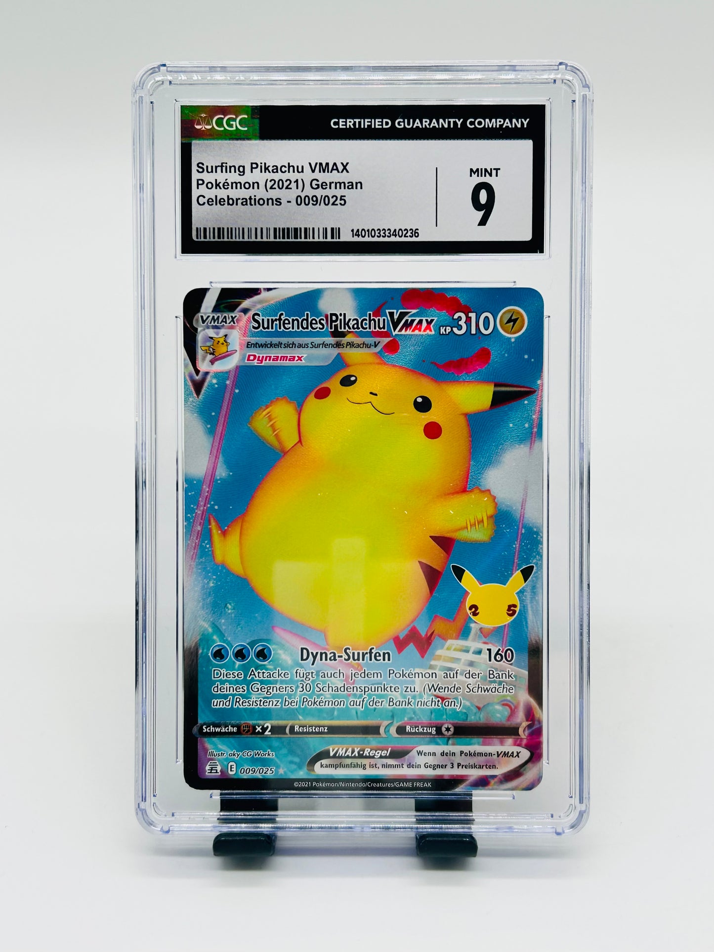 Pokémon Surfendes/Surfing Pikachu VMax 009/025 CGC 9 - Celebration [DEU]