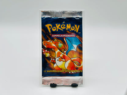 Pokémon Basis/Base Set 1. Edition Booster Glurak Artwork [Deutsch / Leer]