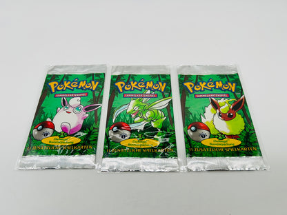 Pokémon Dschungel/Jungle 1. Edition Fullset 3 Booster Alle Artworks [Deutsch / Leer]