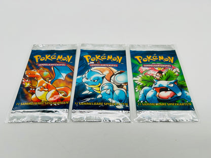 Pokémon Basis/Base Set 1. Edition Fullset 3 Booster Alle Artworks [Deutsch / Leer]