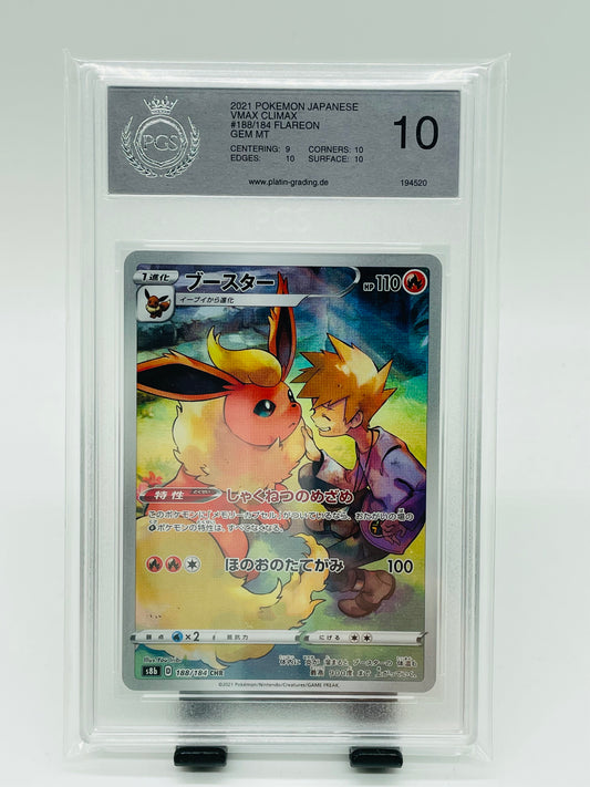 Flamara/Flareon + Trainer Fullart 188/184 PGS 10 - VMax Climax