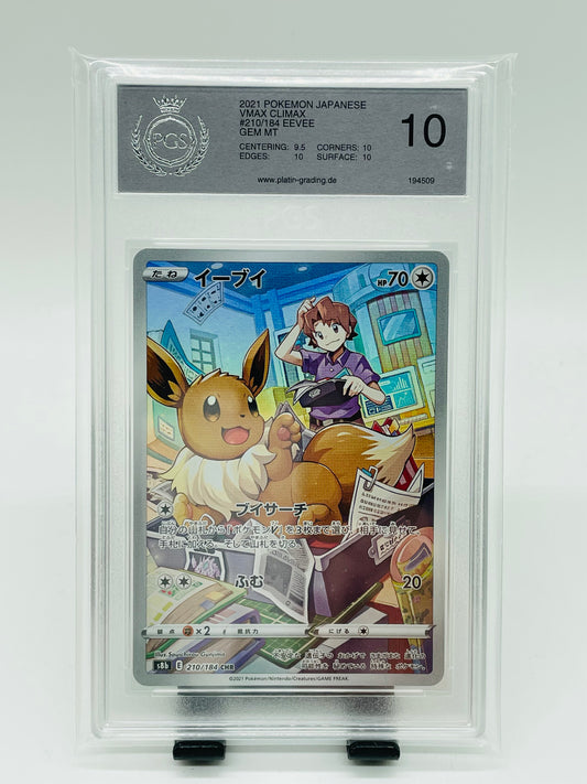 Evoli/Eevee + Trainer Fullart 210/184 PGS 10 - VMax Climax