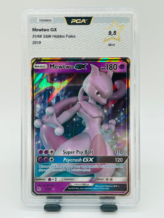 Pokémon Mewtu/Mewtwo GX 31/68 PCA 9,5 - Verborgenes Schicksal [ENG]